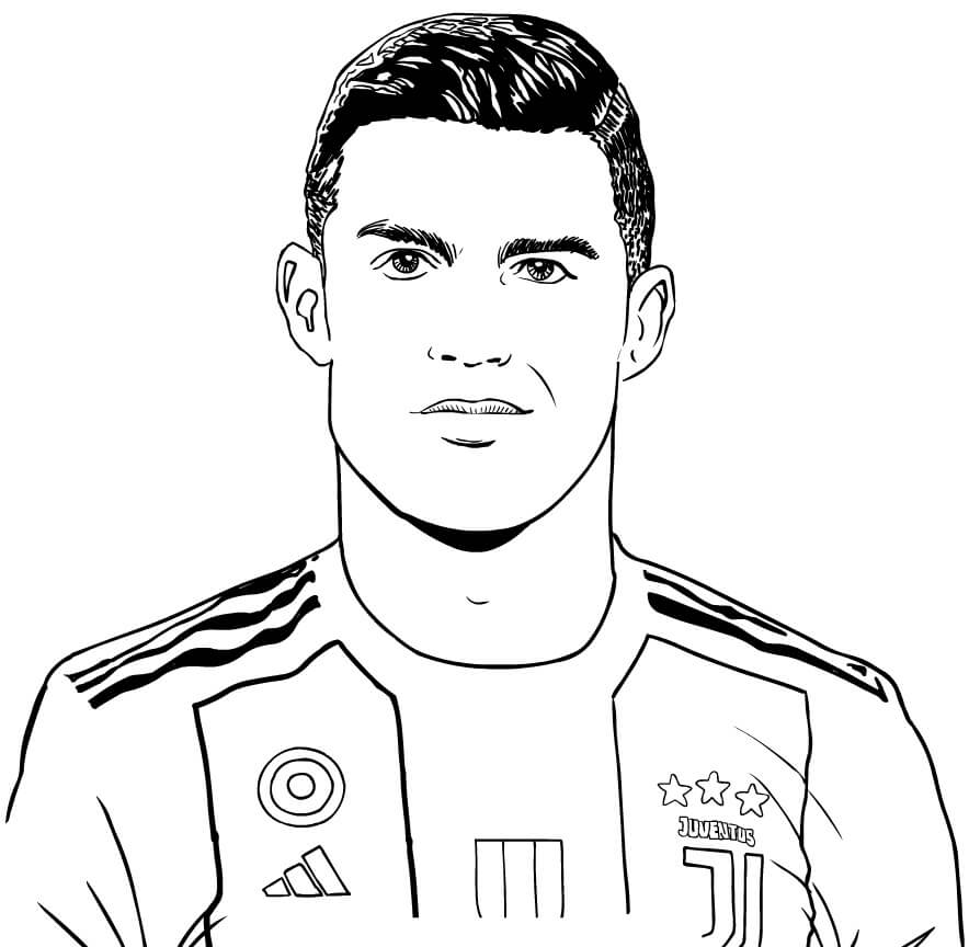 Coloring Page Handsome Cristiano Ronaldo