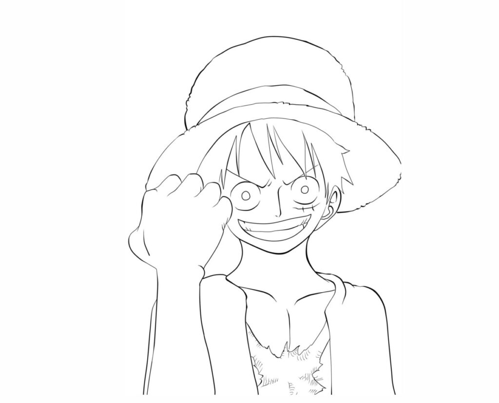 Luffy Smiling Coloring Page