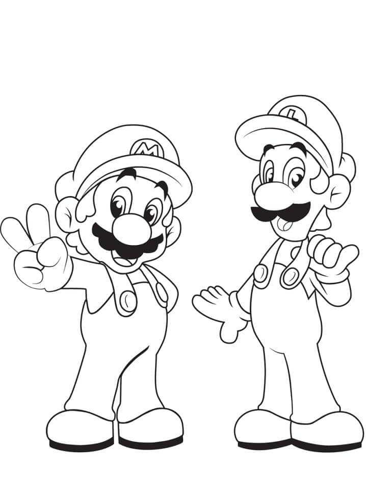 Mario Luigi Coloring Page