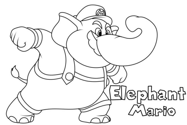 Ausmalbild Elefant Mario